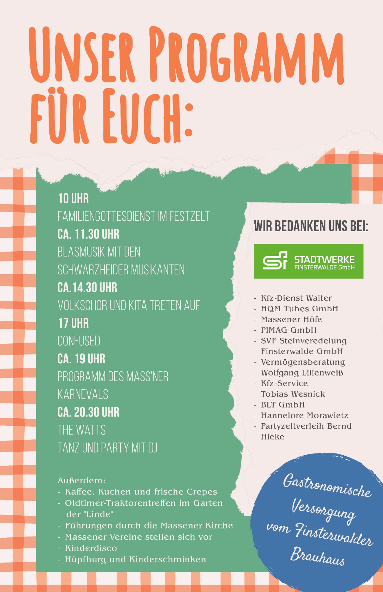 Programm des Massener Oldtimer-Traktortreffens Lanz-Bulldog-Club-MC Lindena e.V.