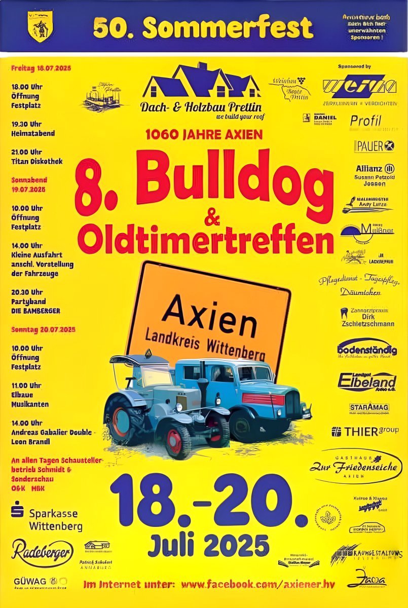8. Bulldog & Oldtimertreffen in Axien Lanz-Bulldog-Club-MC Lindena e.V.
