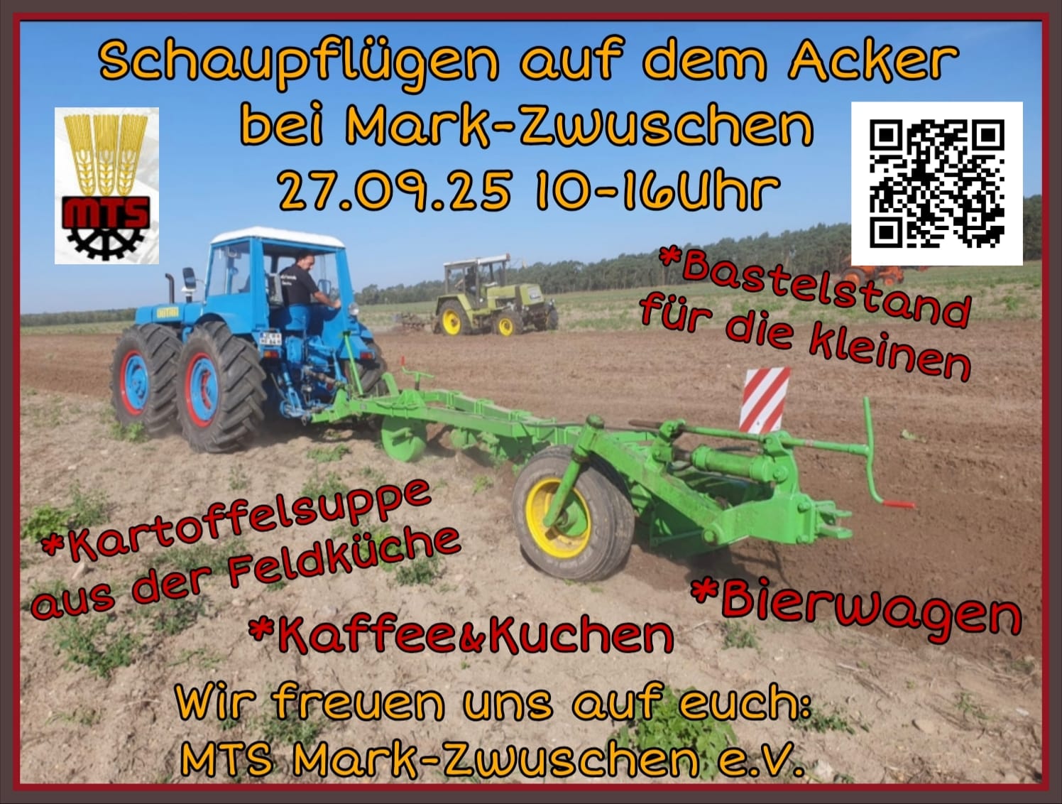 Schaupflügen auf dem Acker bei Mark-Zwuschen Lanz-Bulldog-Club-MC Lindena e.V.