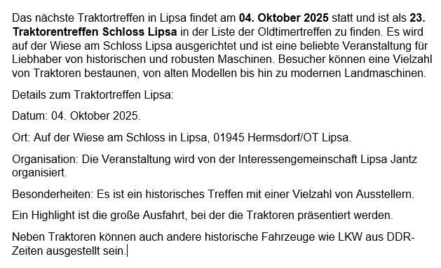23. Traktortreffen Schloss Lipsa Lanz-Bulldog-Club-MC Lindena e.V.